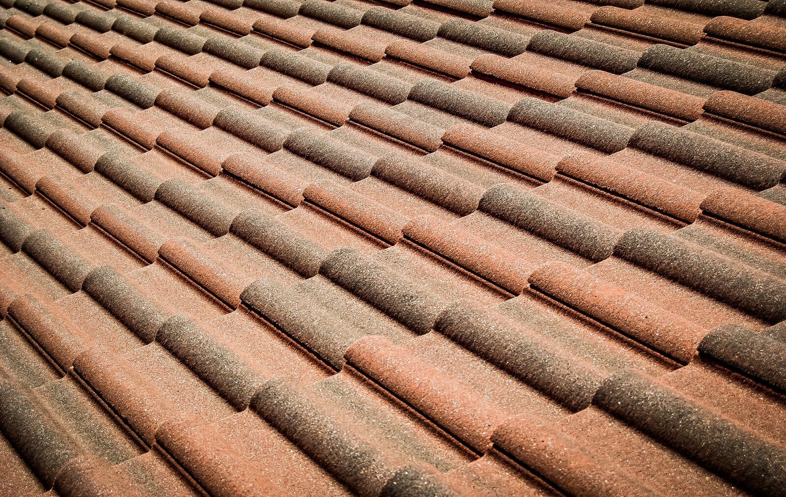 Close-up of terracotta roof tiles pattern
